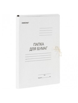 Папка для бумаг с завязками картонная ОФИСМАГ, гарантированная плотность 220 г/м2, до 200 листов, 127817