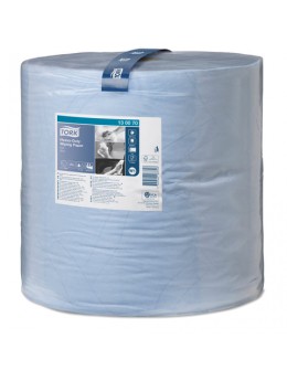 Бумага протирочная TORK (Система W1), 1000 листов в рулоне, 34х36,9 см, 2-слойная, голубая, высокой прочности, 130070