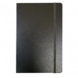 Бизнес-блокнот BRAUBERG, А7+, 95х145 мм, 'Select', зернистый кожзаменитель, резинка, линия, 64 л., черный, 128048