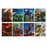 Блокнот А7, 40 л., склейка, пластиковая 3D-обложка, BRAUBERG, 'Динозавры', 8 видов в дисплее, 64х82 мм, 128085