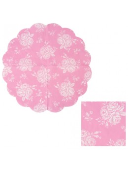 Салфетки бумажные круглые, 12 шт., диаметр 32 см, 3-х слойные, ASTER 'Creative round', розовый винтаж, AR251113