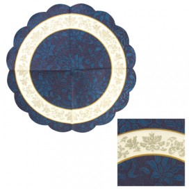 Салфетки бумажные круглые, 12 шт., диаметр 32 см, 3-х слойные, ASTER 'Creative round', синие с каймой, AR005951