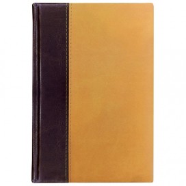 Ежедневник недатированный, А5, BRAUBERG 'Prestige', комбинированный, горчично-коричневый, 160 л., 138х213 мм, 128280