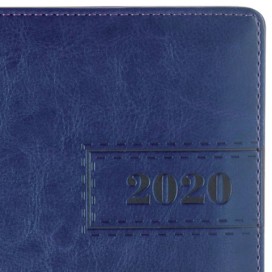 Еженедельник датированный 2020 А4, BRAUBERG 'Imperial', гладкая кожа, кремовый блок, синий, 210х297 мм, 129639