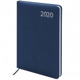 Еженедельник датированный 2020 А5, BRAUBERG 'Profile', фактурная кожа, синий, 145х215 мм, 129648