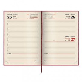 Ежедневник датированный 2020 А4, BRAUBERG 'Imperial', гладкая кожа, кремовый блок, бордовый, 210х297 мм, 129682