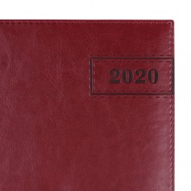 Ежедневник датированный 2020 А4, BRAUBERG 'Imperial', гладкая кожа, кремовый блок, бордовый, 210х297 мм, 129682