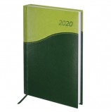 Ежедневник датированный 2020 А5, BRAUBERG 'Bond', комбинированный, зеленый/салатовый, 138х213 мм, 129685