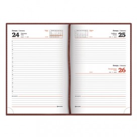 Ежедневник датированный 2020 А5, BRAUBERG 'Favorite', фактурная кожа, бордовый, 138х213 мм, 129690