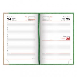 Ежедневник датированный 2020 А5, BRAUBERG 'SimplyNew', комбинированная кожа, зеленый/кремовый, 138х213 мм, 129695