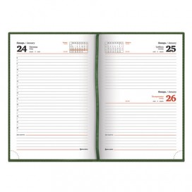 Ежедневник датированный 2020 А5, BRAUBERG 'Favorite', фактурная кожа, зеленый, 138х213 мм, 129694