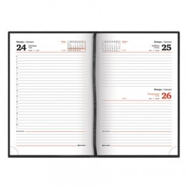 Ежедневник датированный 2020 А5, BRAUBERG 'Favorite', фактурная кожа, черный, 138х213 мм, 129693