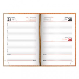 Ежедневник датированный 2020 А5, BRAUBERG 'SimplyNew', комбинированная кожа, оранжевый/бежевый, 138х213 мм, 129696