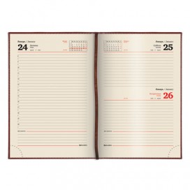 Ежедневник датированный 2020 А5, BRAUBERG 'Imperial', гладкая кожа, кремовый блок, коричневый, 138х213 мм, 129702