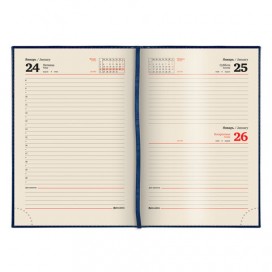 Ежедневник датированный 2020 А5, BRAUBERG 'Imperial', гладкая кожа, кремовый блок, темно-синий, 138х213 мм, 129703