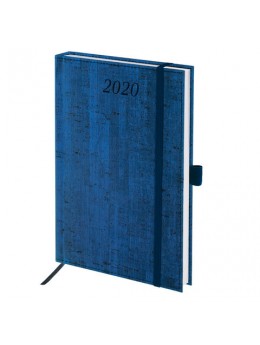 Ежедневник датированный 2020 А5, BRAUBERG 'Wood', благородное дерево, синий, 138х213 мм, 129705