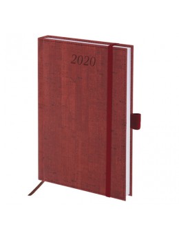 Ежедневник датированный 2020 А5, BRAUBERG 'Wood', благородное дерево, бордовый, 138х213 мм, 129706