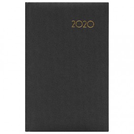 Ежедневник датированный 2020 А5, BRAUBERG 'Select', кожа классик, черный, 138х213 мм, 129714