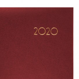 Ежедневник датированный 2020 А5, BRAUBERG 'Select', кожа классик, красный, 138х213 мм, 129712