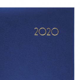 Ежедневник датированный 2020 А5, BRAUBERG 'Select', кожа классик, темно-синий, 138х213 мм, 129713