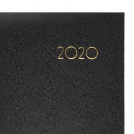 Ежедневник датированный 2020 А5, BRAUBERG 'Select', кожа классик, черный, 138х213 мм, 129714