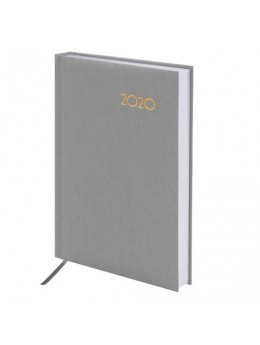 Ежедневник датированный 2020 А5, BRAUBERG 'Select', кожа классик, серый, 138х213 мм, 129717