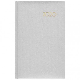 Ежедневник датированный 2020 А5, BRAUBERG 'Select', кожа классик, белый, 138х213 мм, 129716