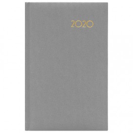 Ежедневник датированный 2020 А5, BRAUBERG 'Select', кожа классик, серый, 138х213 мм, 129717