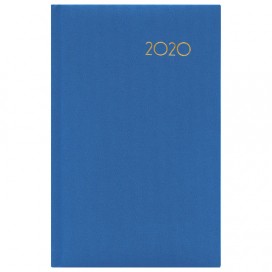 Ежедневник датированный 2020 А5, BRAUBERG 'Select', кожа классик, голубой, 138х213 мм, 129718