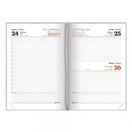 Ежедневник датированный 2020 А5, BRAUBERG 'Select', кожа классик, белый, 138х213 мм, 129716