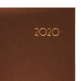 Ежедневник датированный 2020 А5, BRAUBERG 'Select', кожа классик, коричневый, 138х213 мм, 129715