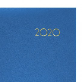 Ежедневник датированный 2020 А5, BRAUBERG 'Select', кожа классик, голубой, 138х213 мм, 129718