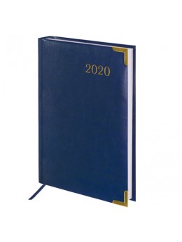 Ежедневник датированный 2020 А5, BRAUBERG 'Senator', гладкая кожа, металлические углы, синий, 138х213 мм, 129720 Ежедневник датированный 2020 А5, BRAUBERG 'Senator', гладкая кожа, металлические углы, синий, 138х213 мм, 129720