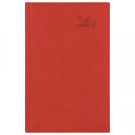 Ежедневник датированный 2020 А5, BRAUBERG 'Rainbow', гладкая кожа, красный, 138х213 мм, 129724