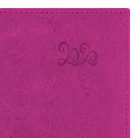 Ежедневник датированный 2020 А5, BRAUBERG 'Rainbow', гладкая кожа, розовый, 138х213 мм, 129726