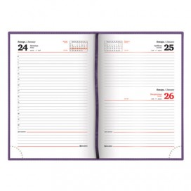 Ежедневник датированный 2020 А5, BRAUBERG 'Rainbow', гладкая кожа, сиреневый, 138х213 мм, 129727