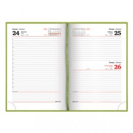 Ежедневник датированный 2020 А5, BRAUBERG 'Rainbow', гладкая кожа, зеленый, 138х213 мм, 129728