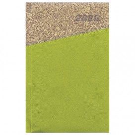 Ежедневник датированный 2020 А5, BRAUBERG 'Cork', кожзам, 'пробка', зеленый с коричневым, 138х213 мм, 129734