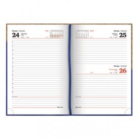 Ежедневник датированный 2020 А5, BRAUBERG 'Cork', кожзам, 'пробка', синий с коричневым, 138х213 мм, 129733