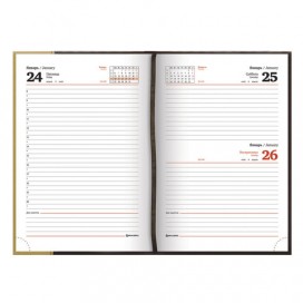 Ежедневник датированный 2020 А5, BRAUBERG 'De Luxe', золотой срез, коричневый с бежевым, 138х213 мм, 129735