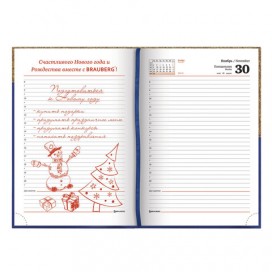 Ежедневник датированный 2020 А5, BRAUBERG 'Cork', кожзам, 'пробка', синий с коричневым, 138х213 мм, 129733