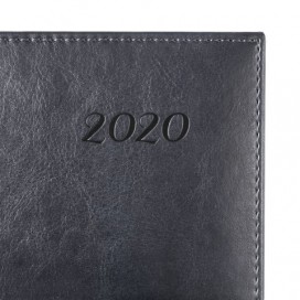 Ежедневник датированный 2020 A5, BRAUBERG 'Legend', гладкая кожа, серый, 138х213 мм, 129731