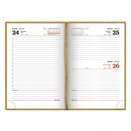 Ежедневник датированный 2020 А5, BRAUBERG 'Holiday', кожзам, блёстки, золотой, 138х213 мм, 129740