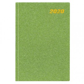 Ежедневник датированный 2020 А5, BRAUBERG 'Holiday', кожзам, блёстки, зеленый, 138х213 мм, 129743