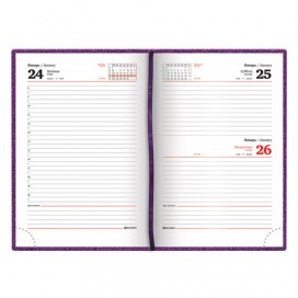 Ежедневник датированный 2020 А5, BRAUBERG 'Holiday', кожзам, блёстки, фиолетовый, 138х213 мм, 129742