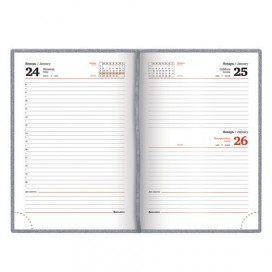 Ежедневник датированный 2020 А5, BRAUBERG 'Holiday', кожзам, блёстки, серебристый, 138х213 мм, 129744