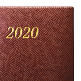 Ежедневник датированный 2020 А6, BRAUBERG 'Iguana', под кожу рептилий, золотой срез, коричневый, 100х150 мм, 129748