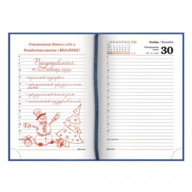 Ежедневник датированный 2020 А6, BRAUBERG 'Select', кожа классик, темно-синий, 100х150 мм, 129756