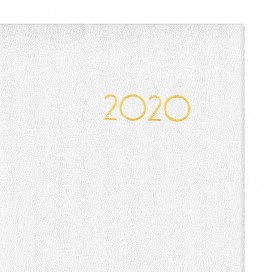 Ежедневник датированный 2020 А6, BRAUBERG 'Select', кожа классик, белый, 100х150 мм, 129758