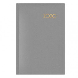 Ежедневник датированный 2020 А6, BRAUBERG 'Select', кожа классик, серый, 100х150 мм, 129759
